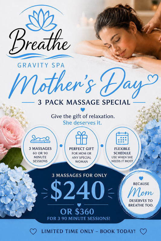 Mothers Day Massage 3-Pack: 1 hour Standard Limited Time